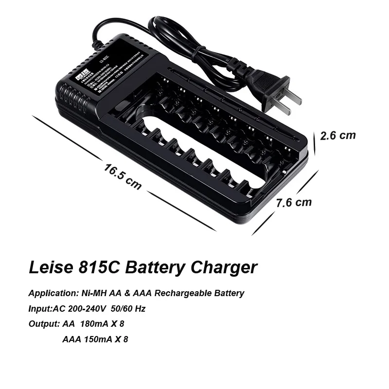 Leise 8 слотов зарядное устройство для аккумуляторов AA AAA Ni-CD Ni-MH 2a 3a аккумуляторная батарея Быстрая зарядка указывающий светильник