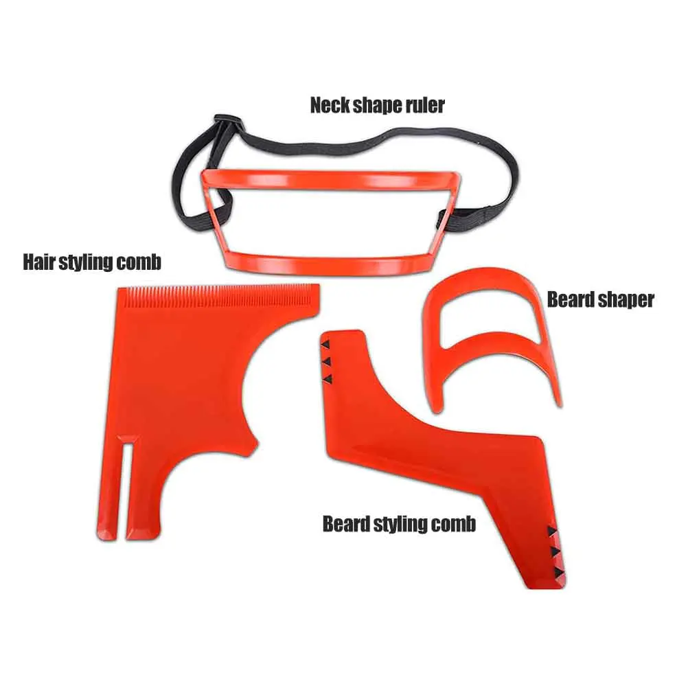 

Haircut Kit Beard Hair Goatee Neckline Shaving Template Hairline Beard Shaping Tool Hair Cutting Grooming Kit Barber Supplies #E