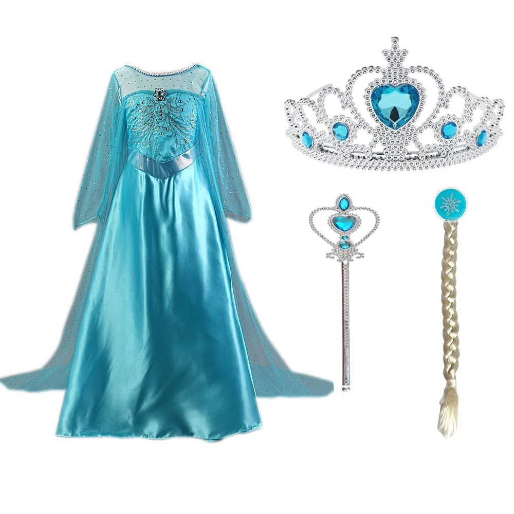 2021 летний костюм принцессы Детская длинная одежда для свадьбы платье Эльзы