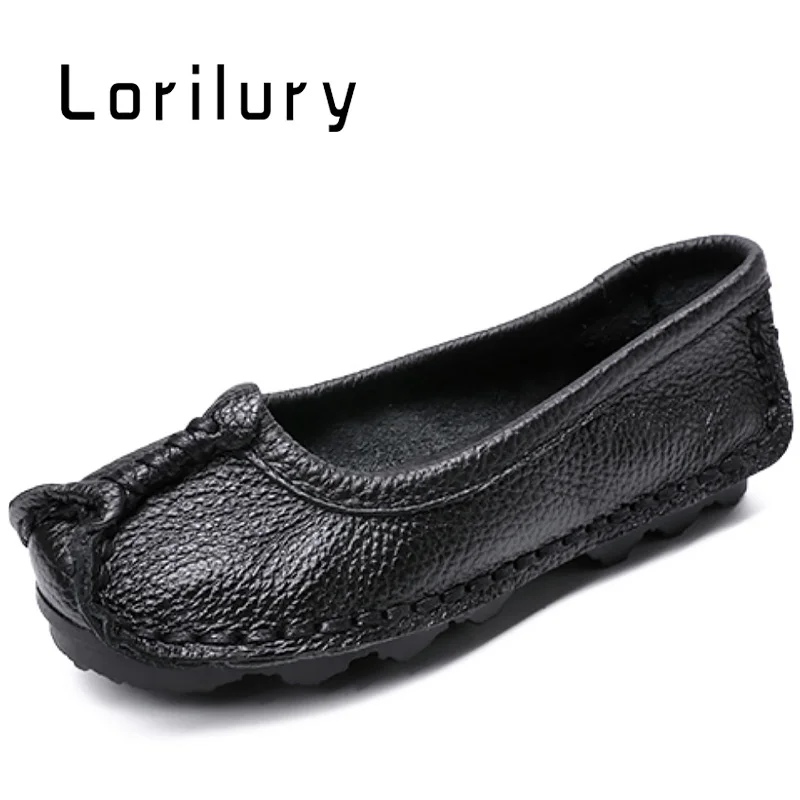 

Boat Shoes Women Designer Brand Flats High Quality Shallow Female Genuine Leather Flats Casual Leisure Shoes Woman