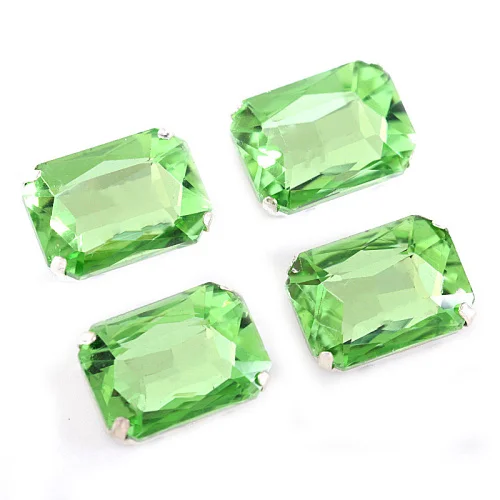 light Peridot Прямоугольный восьмиугольный прозрачные стеклянные стразы пришить на коготь стразы много цветов стразы пришить стразы свадебное платье y1981 - Цвет: light Peridot