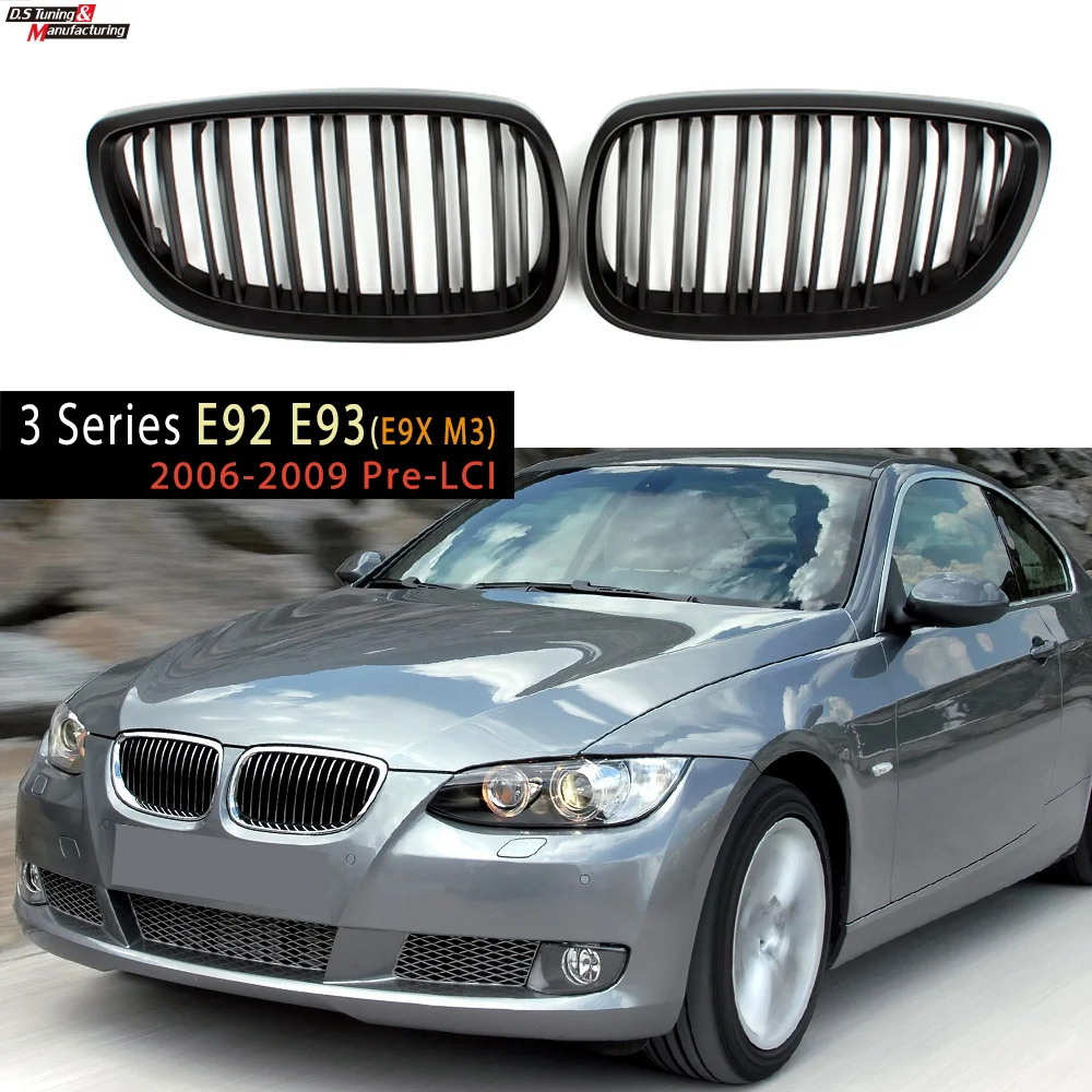 3 серии E92 E93 Pre-LCI 2006 - 2009 двойная соль Abs Черная решетка решетки для почек BMW и всех
