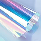 Радуга Двуцветные декоративная оконная пленка, самоклеящийся, блики тепла Управление отражательный лист Тонировочная пленка Рождественские декоративные стикеры на окна