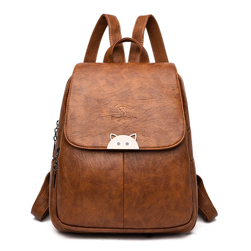 Рюкзак из овечьей кожи натуральной для школы подростков Ретро Роскошная