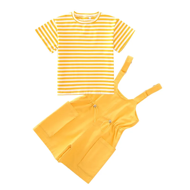 

Children's clothing han edition of the girls suspenders two-piece 2021 children children's summer wear new cuhk brim two-piece