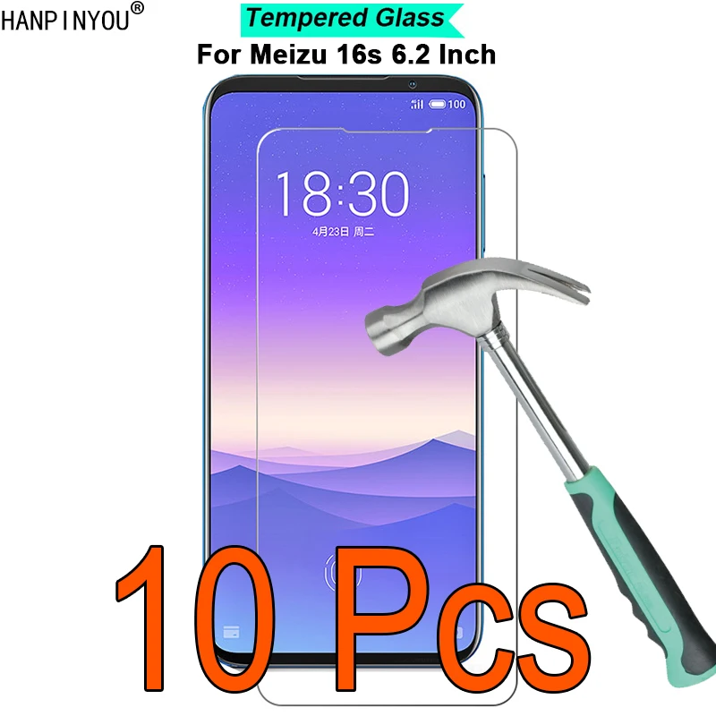 

10 шт./лот для Meizu 16s 6,2 "9H твердость 2.5D ультра-тонкая закаленная защитная пленка из закаленного стекла