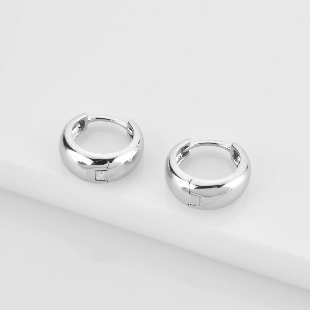 ANDYWEN 925 пробы серебряные кольца 8 5 мм с большой шириной Женские Круглые Пирсинг