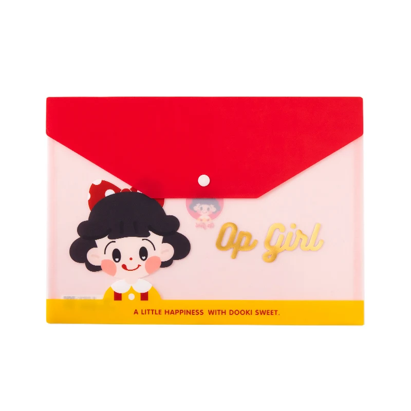 

A4 transparent file bag cute cartoon learning stationery test paper storage bag data bill thickened snap bag