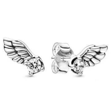 

Серьги pandora из стерлингового серебра 925 пробы, блестящие женские серьги в виде ангела, подарок для свадебной вечеринки, ювелирные изделия ...