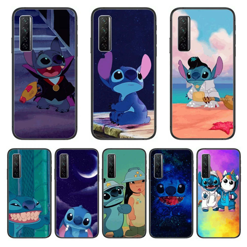 

cartoon phone case stitch Phone Case For Huawei Nova p10 lite 7 6 5 4 3 Pro i p Smart ZBlack Etui 3D Coque Painting Hoesje
