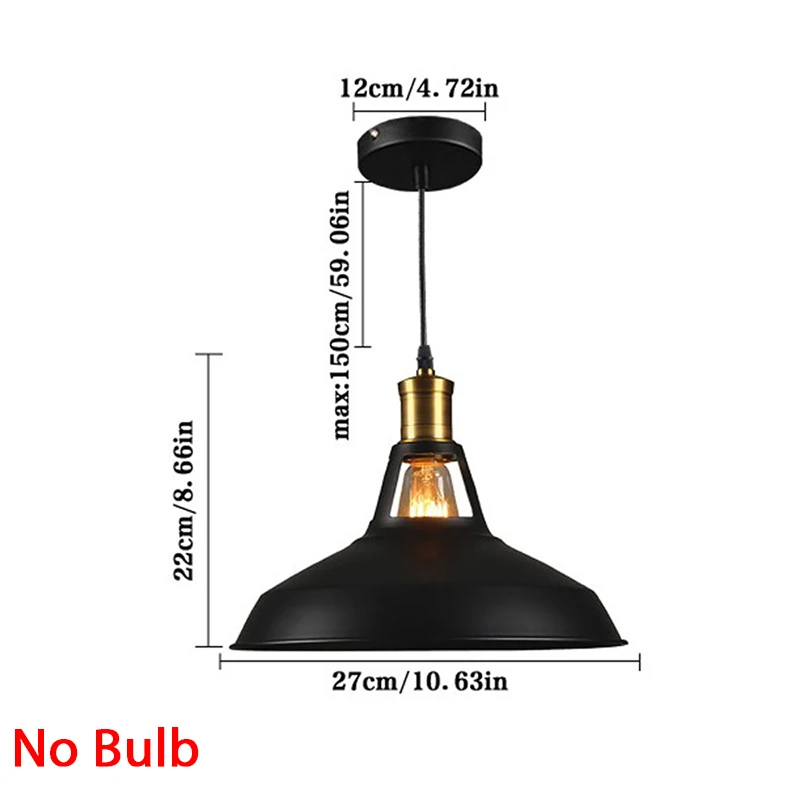 Ретро подвесной светильник s промышленная лампа Железный абажур E27 винтажный