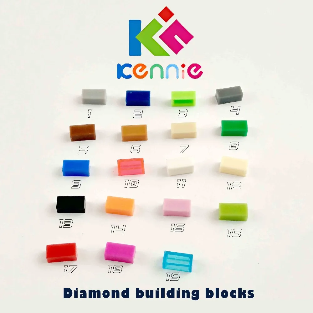 21000 шт./лот Kennie mini NO.3069 объемные цветные детали плоская плитка 1X2 частицы