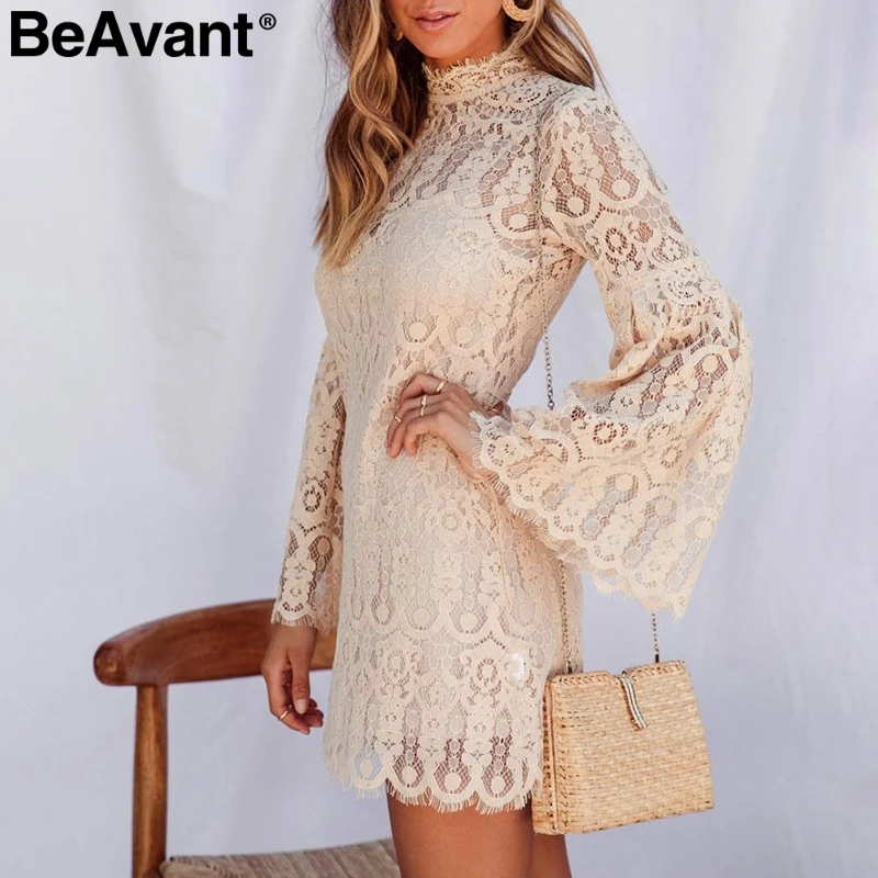 BeAvant сексуальное кружевное платье с вышивкой Женские Элегантные расширяющиеся к