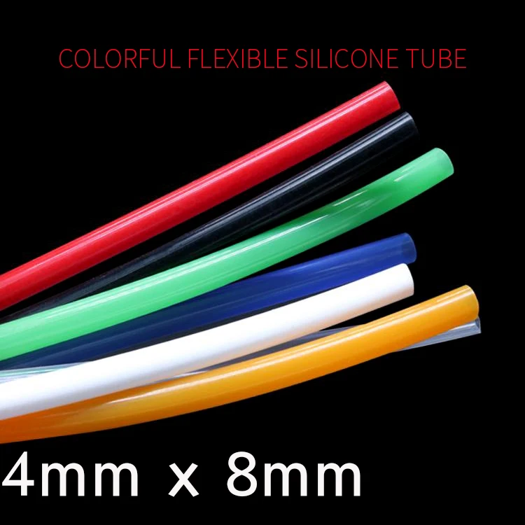 

Colorful Flexible Silicone Tube ID 4mm x 8mm OD Food Grade Non-toxic Drink Water Rubber Hose Milk Beer Soft Pipe Connector