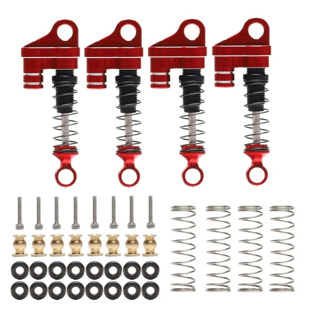

4PCS Metal Double Cylinder Dampers Shock Absorber For 1/24 RC Crawler Axial SCX24 90081 AXI00001 Upgrade Parts