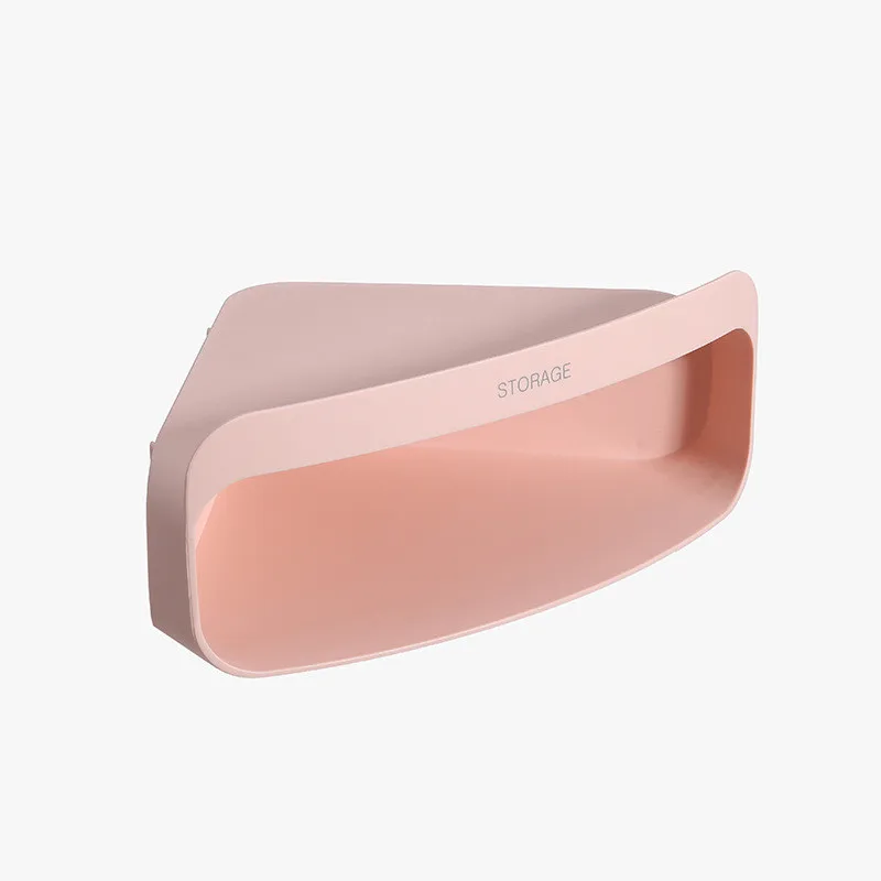01 Light Pink Полка для ванной комнаты Органайзер Водонепроницаемая угловая полка домашняя отделка кухни аксессуары Пробивка настенный держатель стойка - Цвет: 01 Light Pink