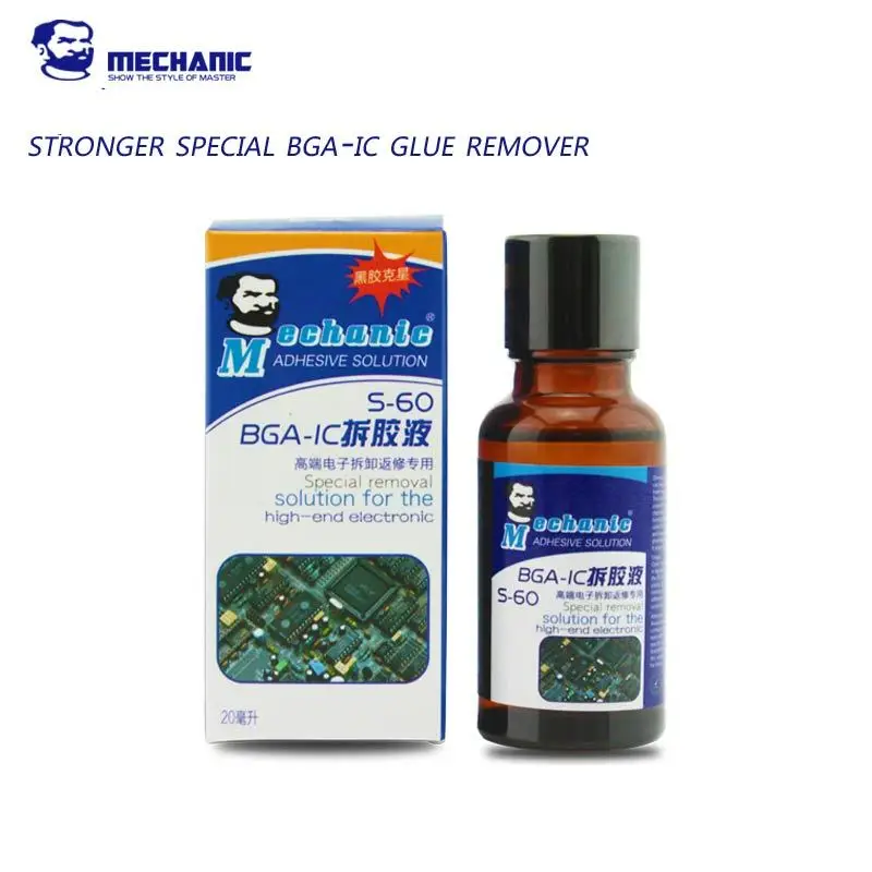 MECHANIC BGA/IC жидкость для удаления клея iPhone стеклянная бутылка Iphone 20 мл клей ремонта