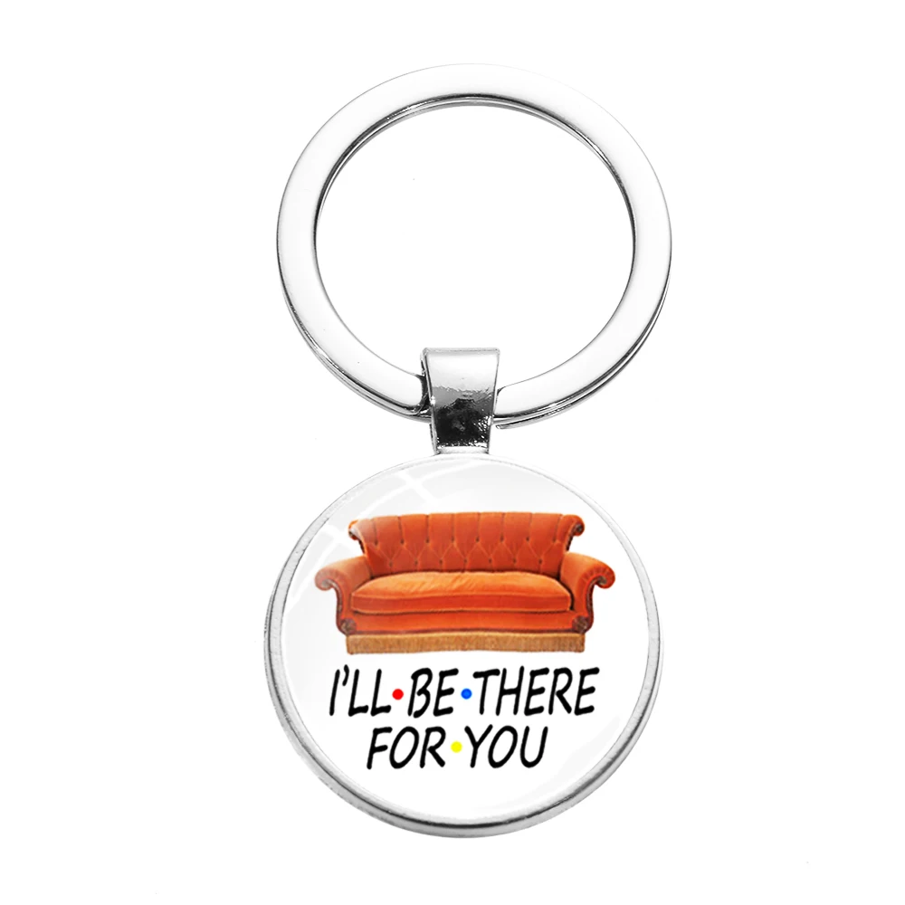 Style 2 SONGDA Newest Friends TV Show Keychain 25th Anniversary Series Cartoon Fun Pattern Glass Dome Pendant Key Chain for Good Friend - Цвет: Style 2