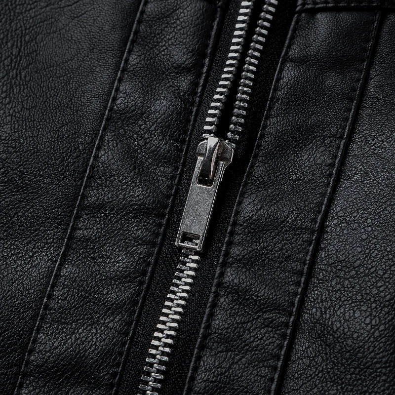 

Men's Leather Jacket 2021 Spring New PU Leather Jacket Pure Color Casual Large Size Fashion Men's Clothing Leather Clothing