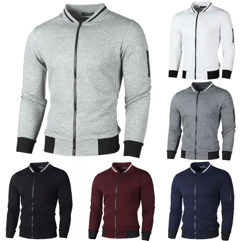 

Mens Zip Up Cardigans Tops Winter Casual Jacket Coat Long Sleeve Warm Outerwear