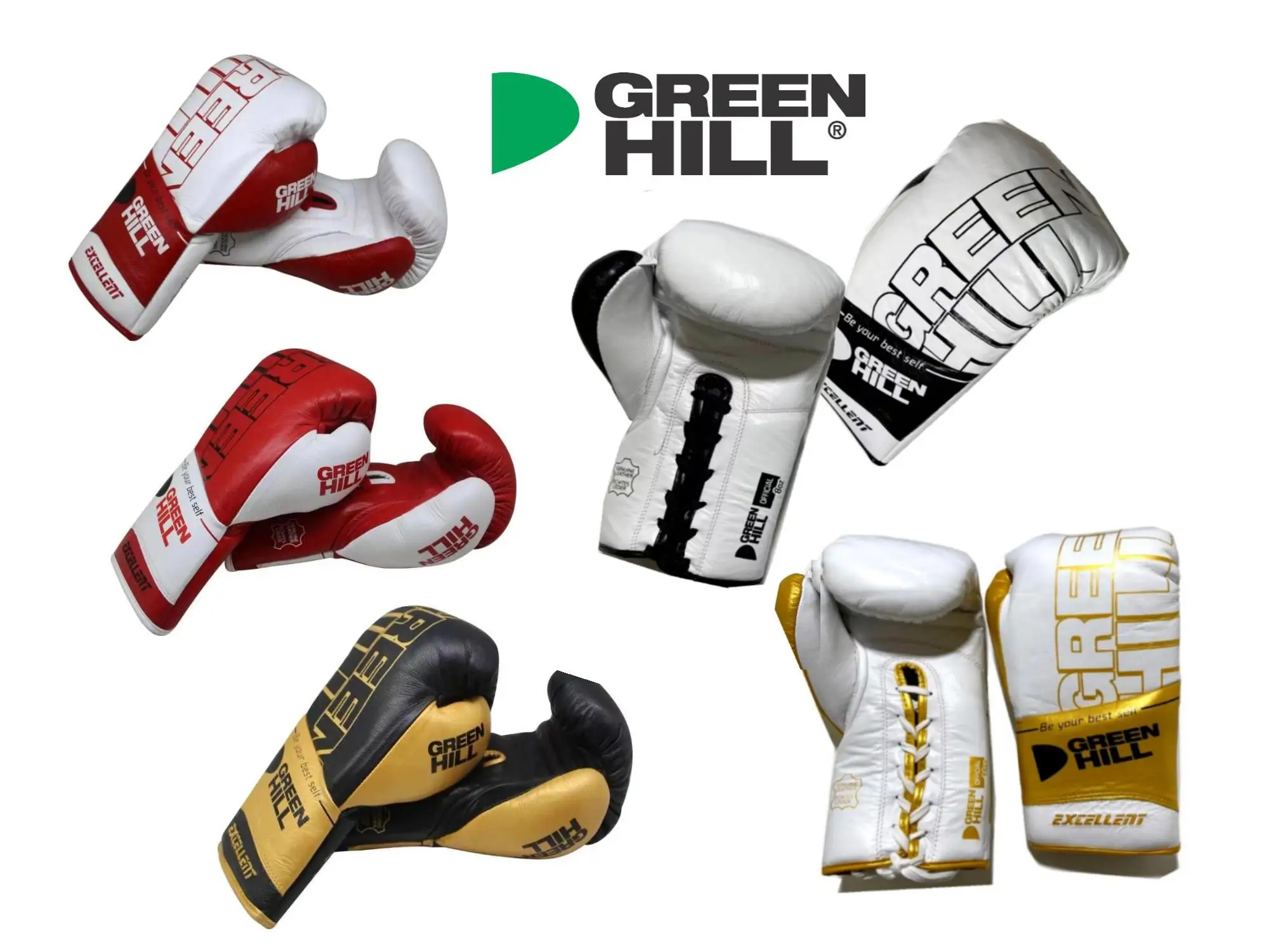 

Профессиональные боксерские перчатки GREEN HILL, из воловьей кожи, для тренировок