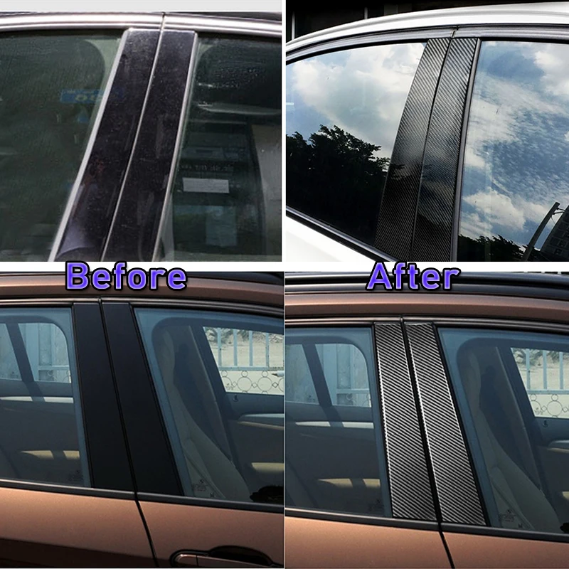 Автомобильные наклейки из углеродного волокна для окон BMW X1 E84 E46 E60 E90 F30 F10 G20 X5 F15 E70