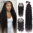 Волпряди с застежкой 5x5 HD, Прозрачная Кружевная Фронтальная застежка с пряди, волнистые волосы для наращивания, 30 дюймов