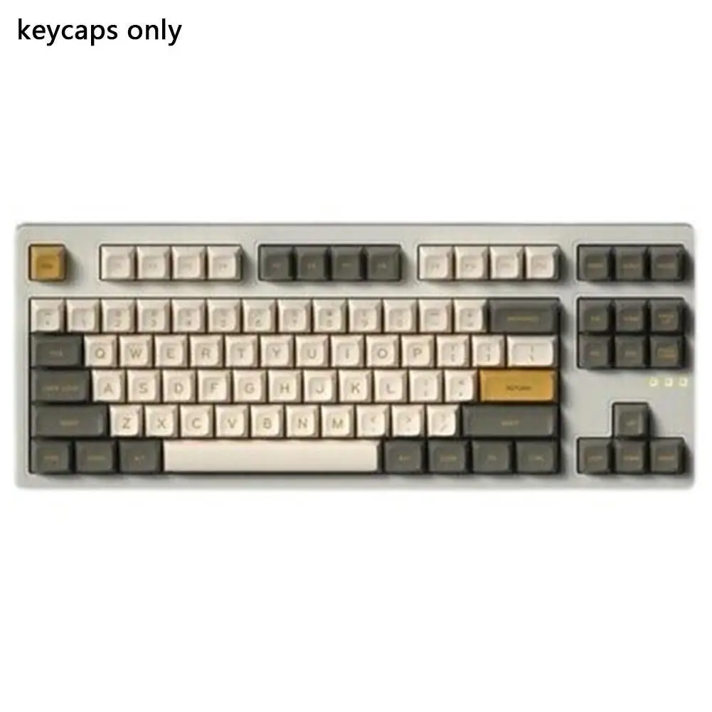 

125 Keys Keycaps XDA Height PBT Sublimation Mechanical Keyboard Keycaps Black Brown White Minimalist Keycaps for Gaming Keyboard