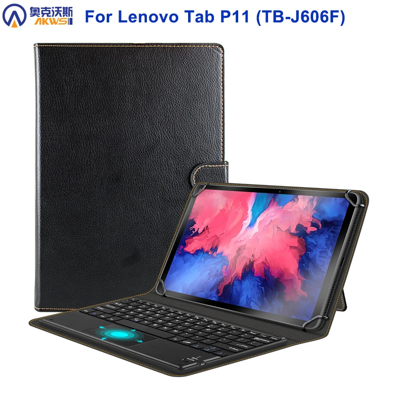 

For Lenovo Tab P11 Case with Wireless Keyboard Tablet Funda for TB-J606F Lenovo Tab P11 Keyboard Cover Magneitc Touch Pad