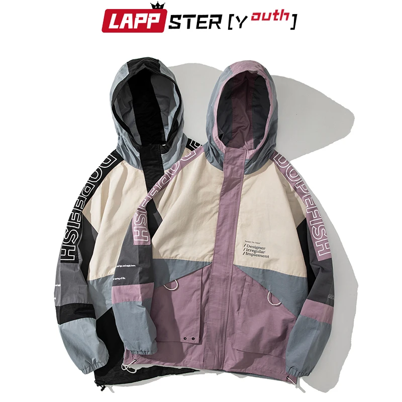 Куртка-бомбер LAPPSTER Мужская составного кроя стиль s Японская уличная одежда