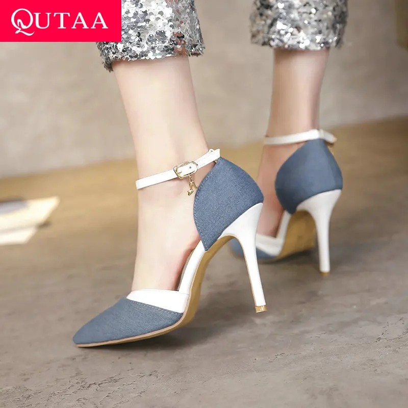 Женские туфли на платформе QUTAA модные лодочки из двух предметов тонком высоком