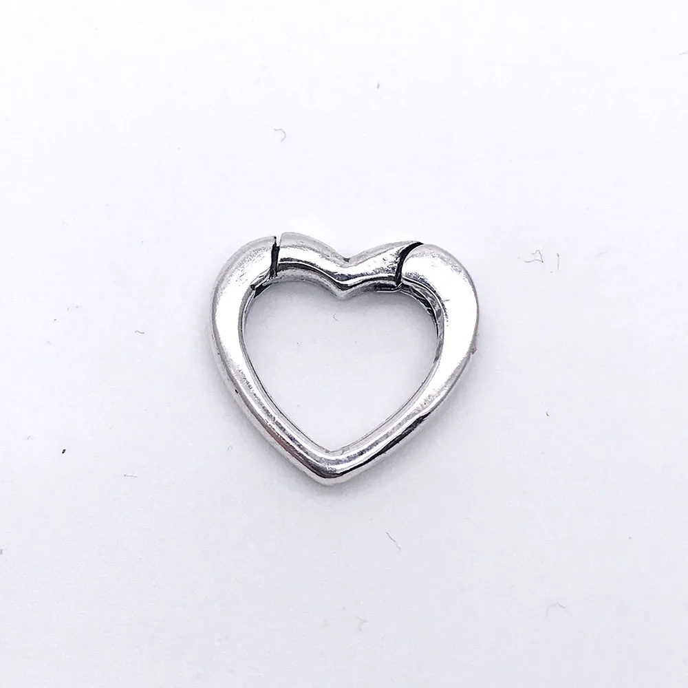 Натуральная 925 пробы серебро сердце замок застежка краб Подходит для европейских
