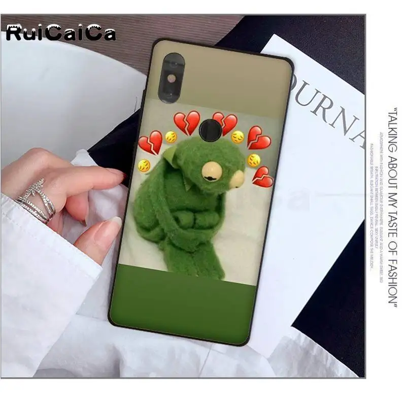 RuiCaiCa Kermit лягушка Забавный милый черный мягкий чехол для телефона из ТПУ Xiaomi 8 9 se 5X