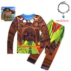 С рисунком героев мультфильма Моана; Одежда для мальчиков; Хлопковые пижамы комплект костюм в стиле Мауи комплект из 2 предметов для маленьких мальчиков, одежда для сна с героями мультфильма Моана; Летний спортивный костюм