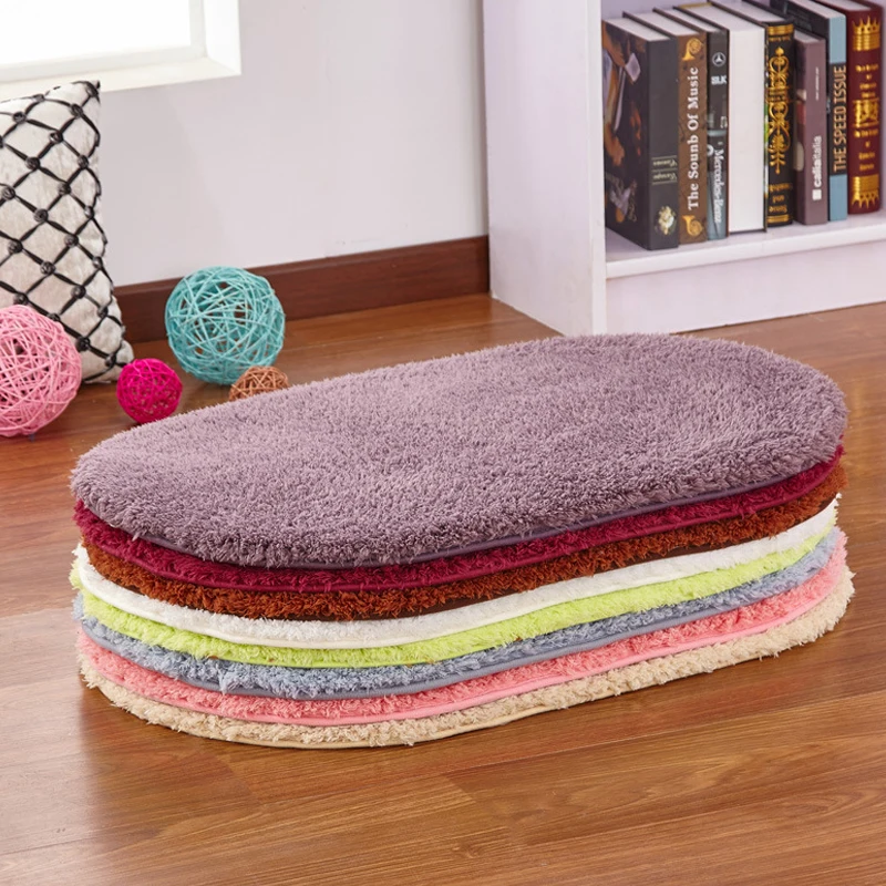 

Soft Water Absorption Bath Mats Non-slip Bathroom Mats Memory Foam Bath Rug Ellipse Mats Toilet Floor Doorway Rug Thick Carpets