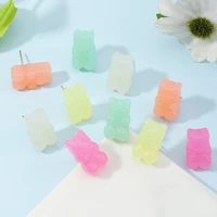 multicolor candy colors resin plastic bear stud earrings korean fashion cute cartoon animal designer earrings for kid girls 2021