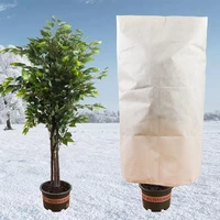 drawstring plant cover non woven fabric winter plant frost protection cover bag for yard garden plants small tree cold proof