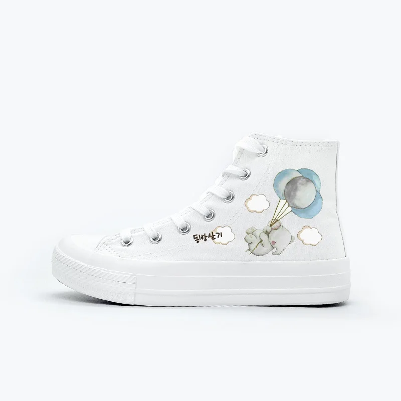 Skatebarding Shoes High Quality Vulcanized Shoes Causal Soft Shoes Women flat sole shoes chaussure femme White Canvas High Shoes