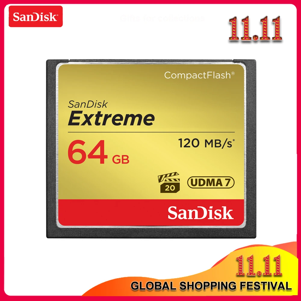 Фото 100% Оригинал SanDisk Extreme CF карта 32 Гб 64 128 Высокая скорость до 120 м/с памяти Флэш для