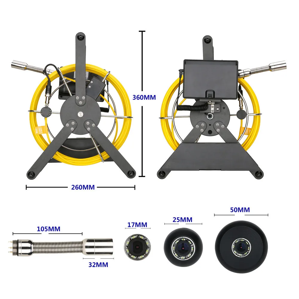 Камера для осмотра канализационных труб с 8 Гб TF картой DVR канализационный