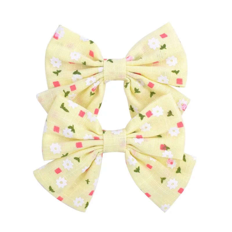 2PCS/Lot Solid Boutique Grosgrain Ribbon Girl Bow Elastic Hair Tie Clip Band DIY Accessories Best Gift 2020 | Детская одежда и