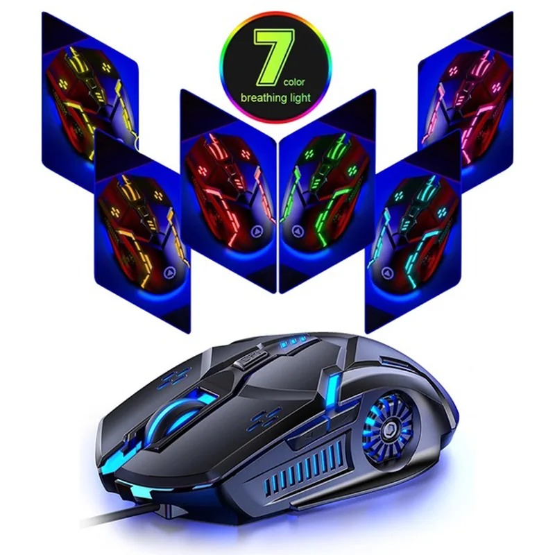 

3200 DPI Adjustable Wired Mouse Colorful LED Mute Silent Gaming Mouse Computer Mice for computer