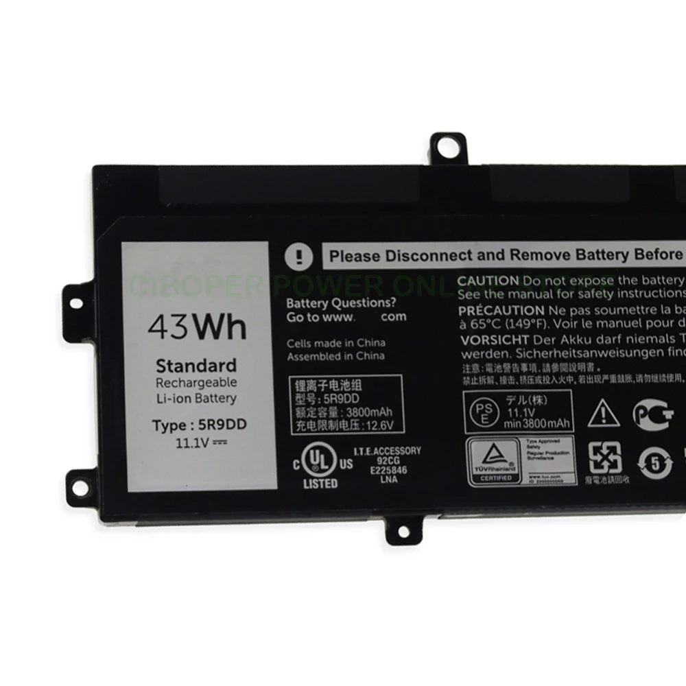 Аккумулятор для ноутбука CP XKPD0 KTCCN E 225846 5R9DD 11 1 В 43 Втч Chromebook 3120 серии P22T совместимая