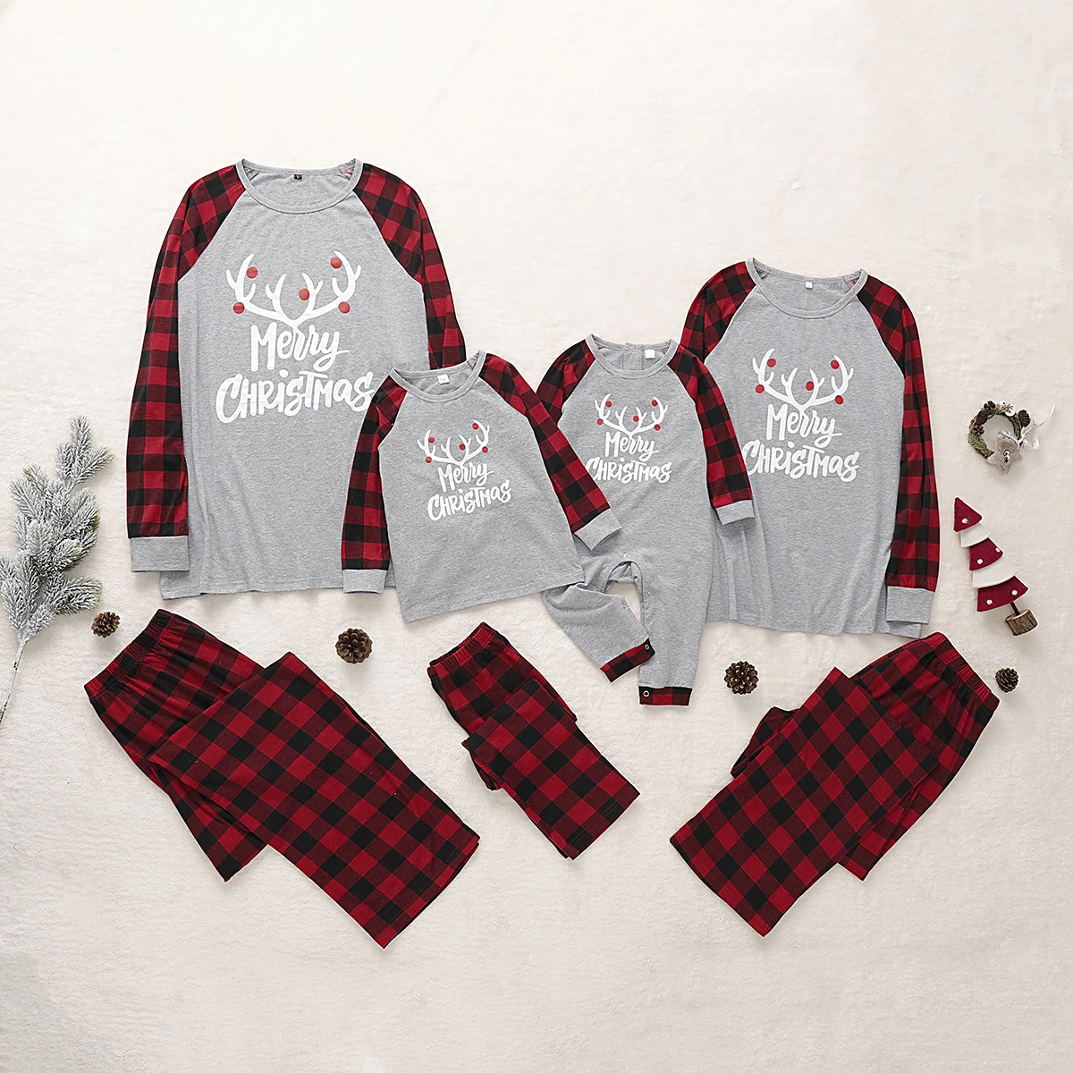 Семейная Рождественская Пижама Одинаковая одежда для мамы папы и меня детская