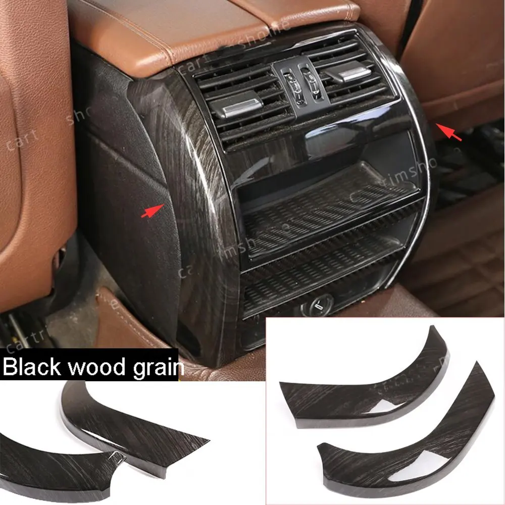 

Rear Air Vent Outlet Side Trim For BMW 5 Series F10 2011-17 ABS Black Wood Grain
