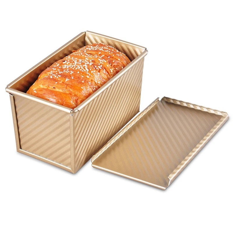 

1PC Rectangular Loaf Pan Carbon Steel Nonstick Bellows With Cover Toast Box Mold Bread Mold Eco-Friendly Baking Tools For Cakes