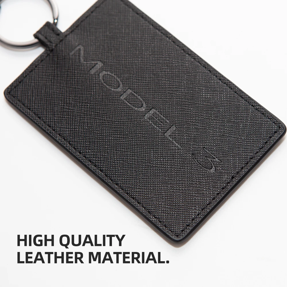 

Synthetic Leather Card Key Holder For Tesla Model 3 and Y Car Acessories Key Case Key Chain Cover