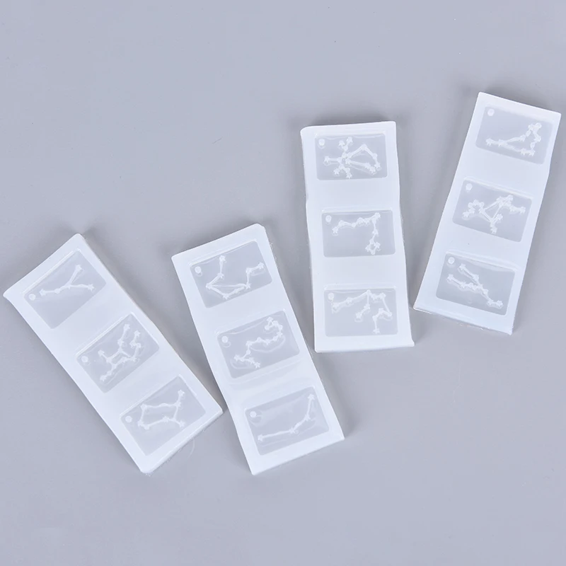 

QrhYK Resin Silicone Mold 12 Constellation Pendant Molds DIY Charms Making Jewelry 1PC