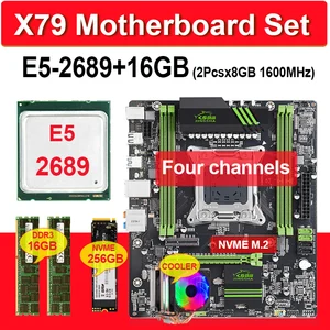 jingsha x79 motherboard set with lga2011 combos xeon e5 2689 cpu 2pcs x 8gb 16gb memory ddr3 1600mhz nvme 256gb m 2 cooler free global shipping