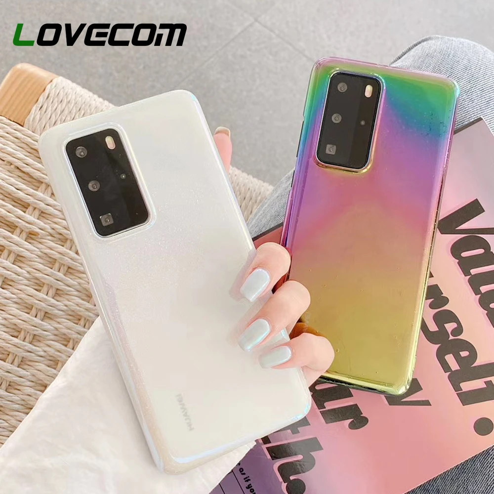 Чехол для телефона LOVECOM с радужными градиентными блестками в форме капли Huawei P20 P30